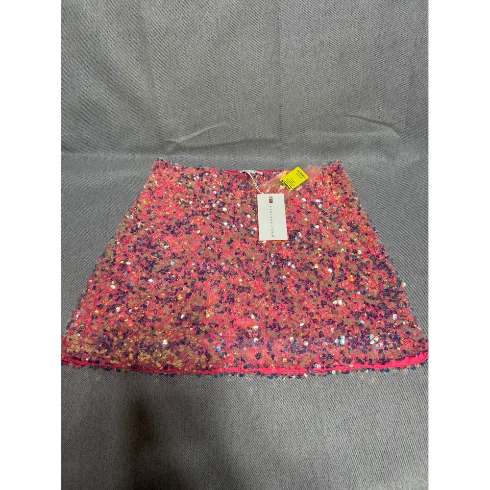 Endless Rose Skirt Womens L Pink Sequin Mini Skirt Party Night Out Shiny Concert